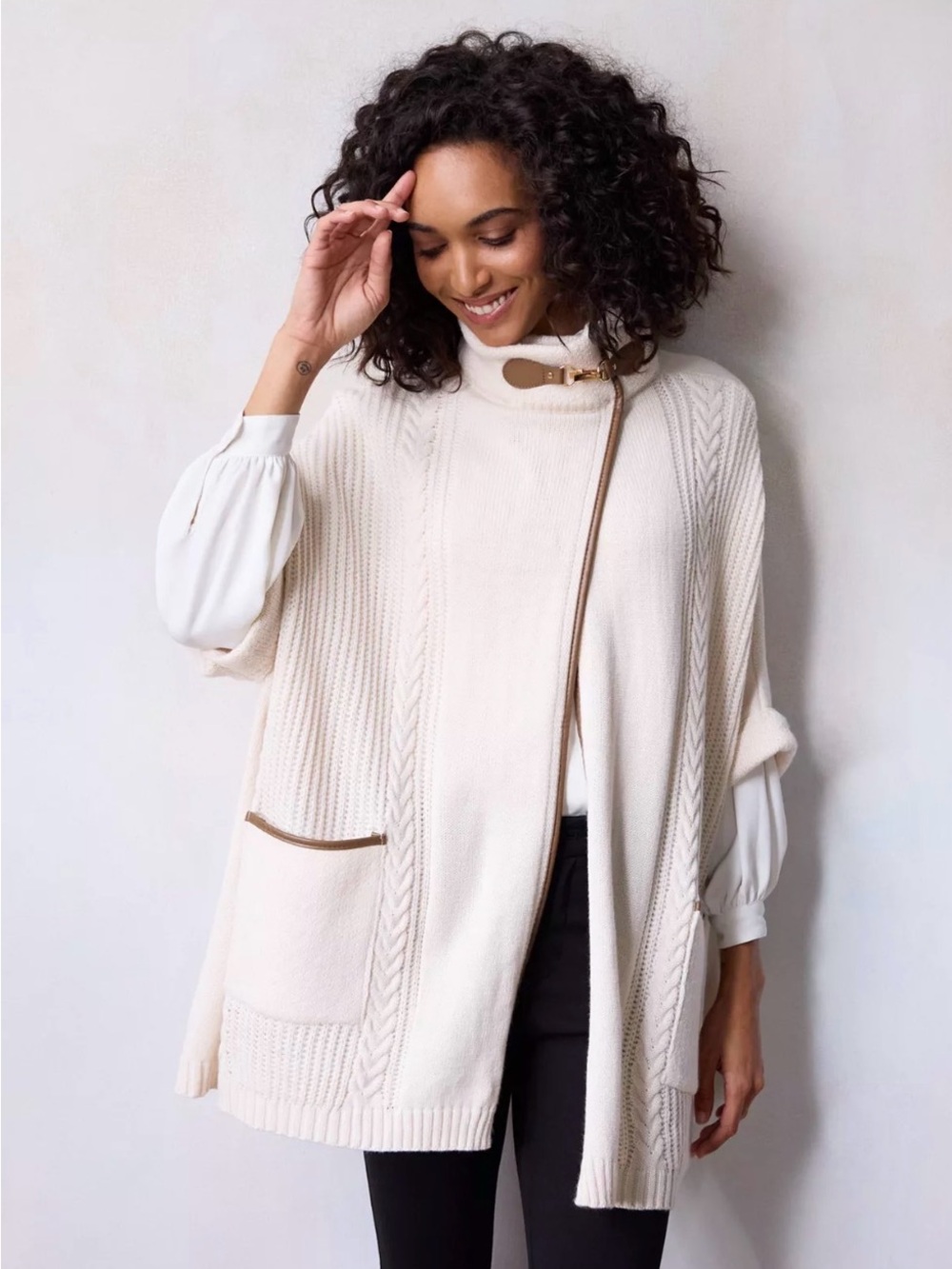 Women's LC Lauren Conrad Cable Knit Cape